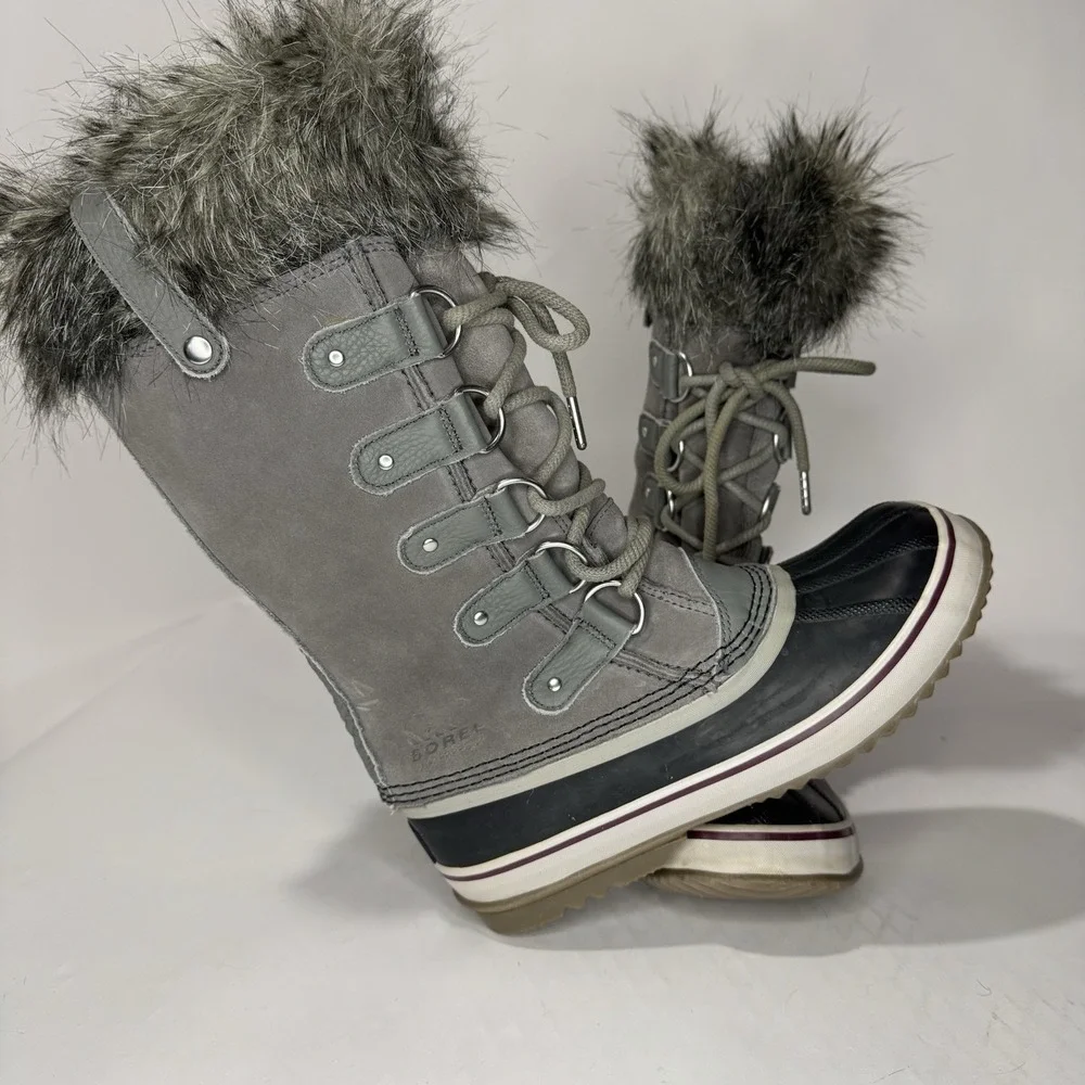 Sorel Waterproof Winter Boots Womens Size 7 Joan of Arctic Grey NL2429-052
